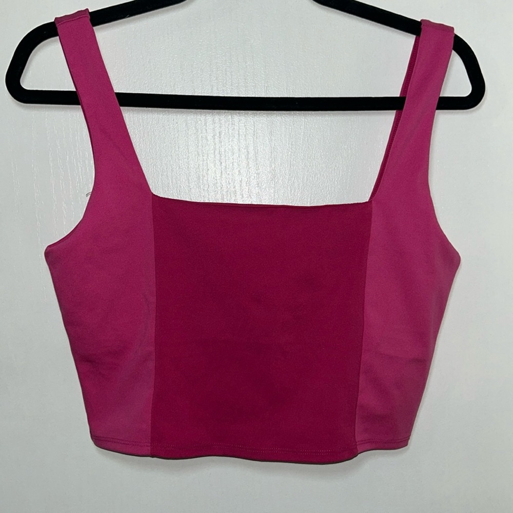 Hot Pink Cropped Yoga Shirt